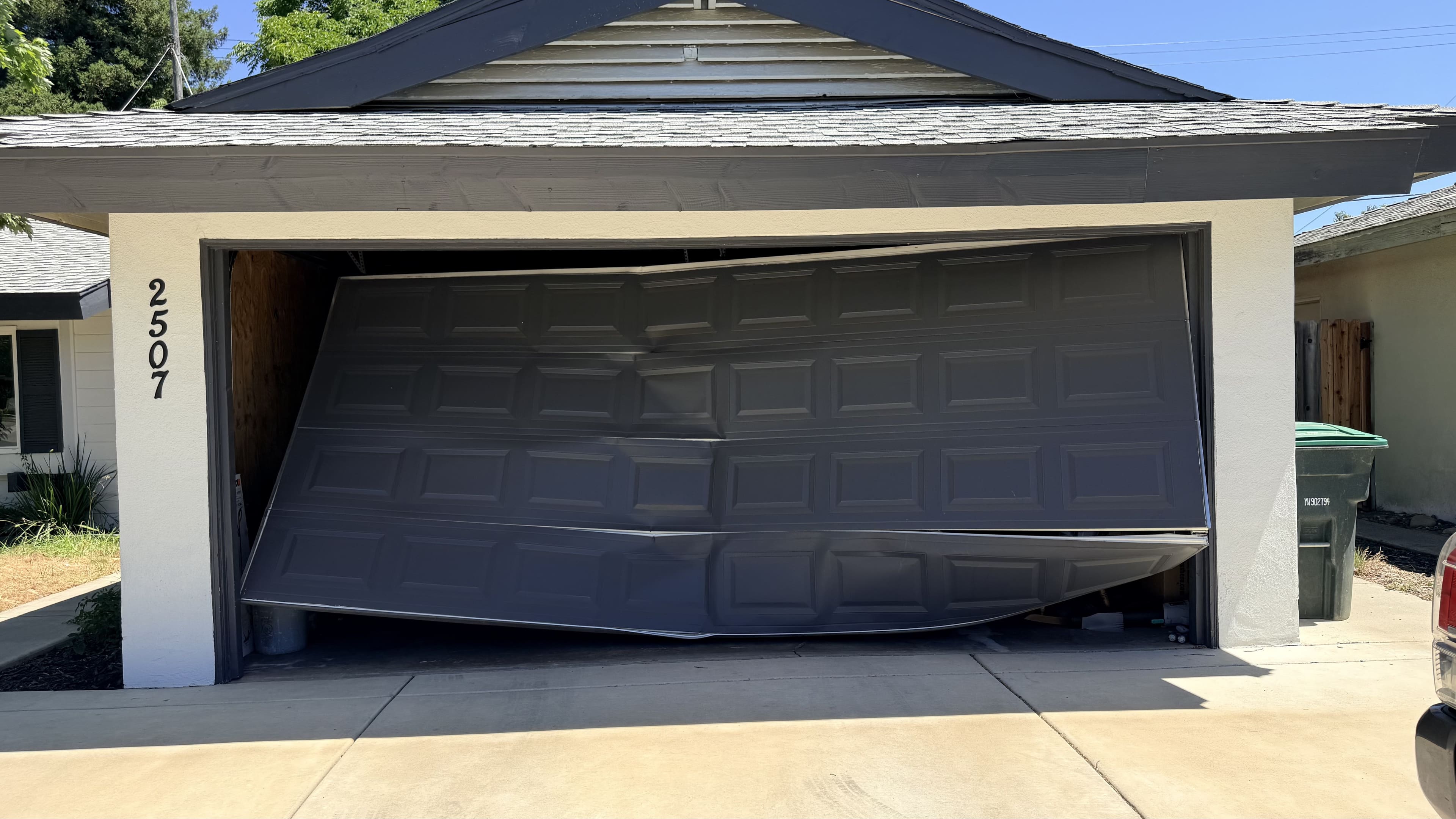 Emergency Garage Door Replacement - before